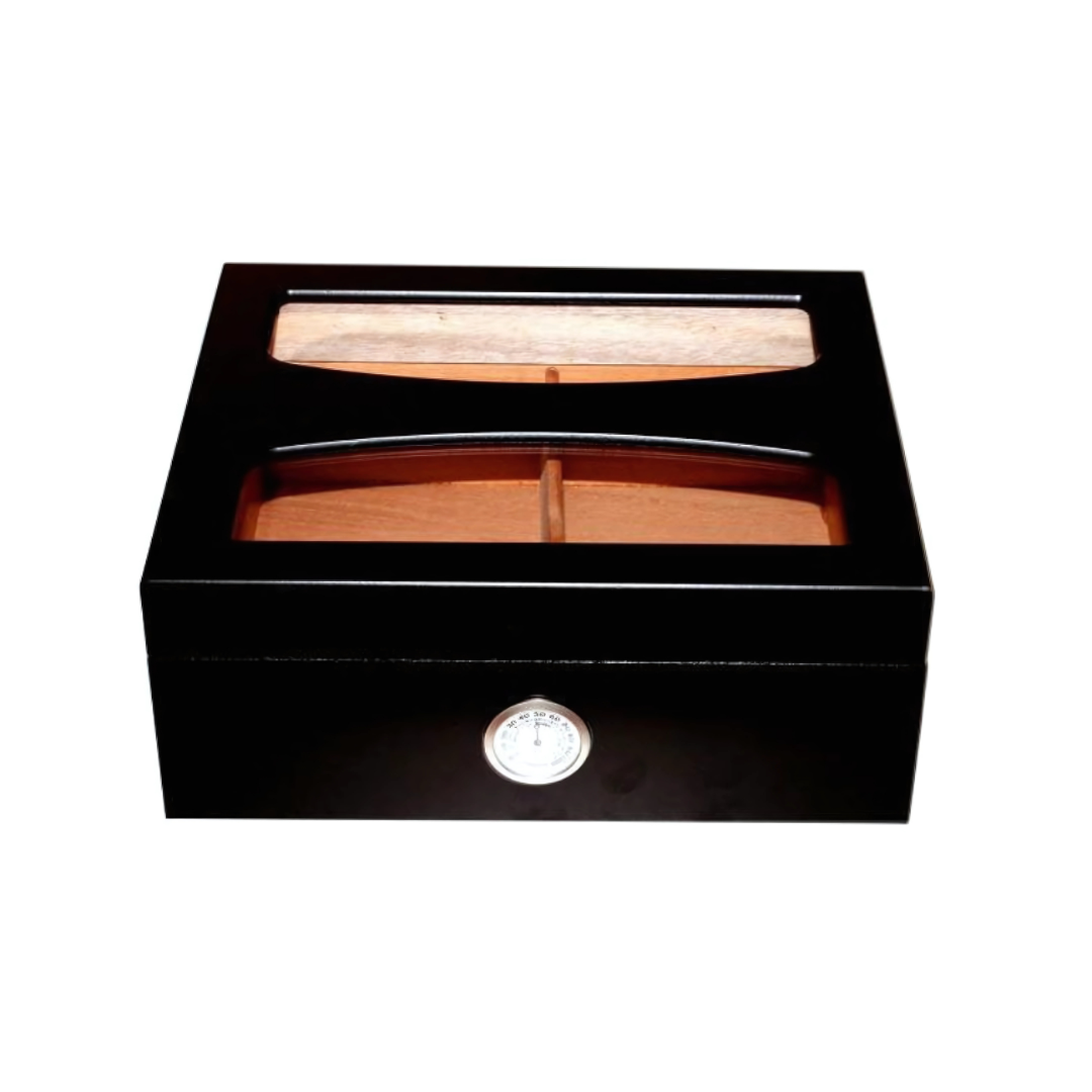 Humidor Black Glasstop 25