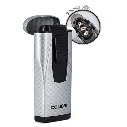 Briquet Colibri Monaco Carbon Argent